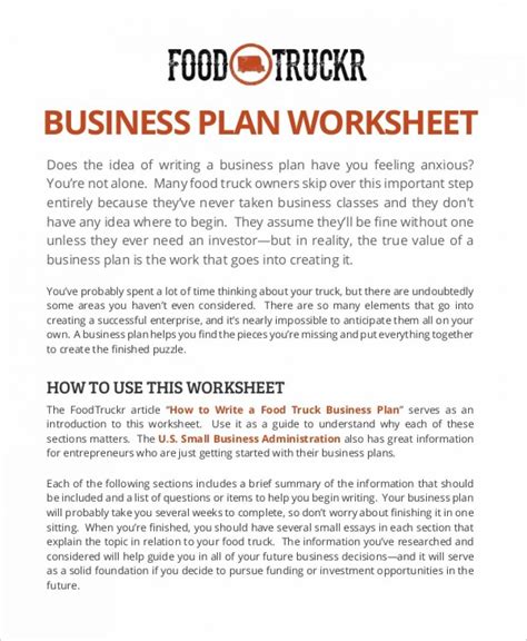 Food Truck Business Plan - 9+ Examples, Format, Pdf | Examples